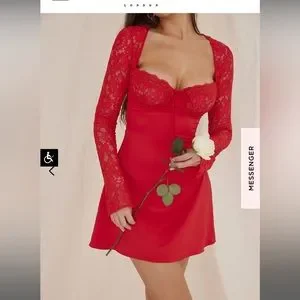 House of CB | Dresses | House Of Cb Jennica Red Satin And